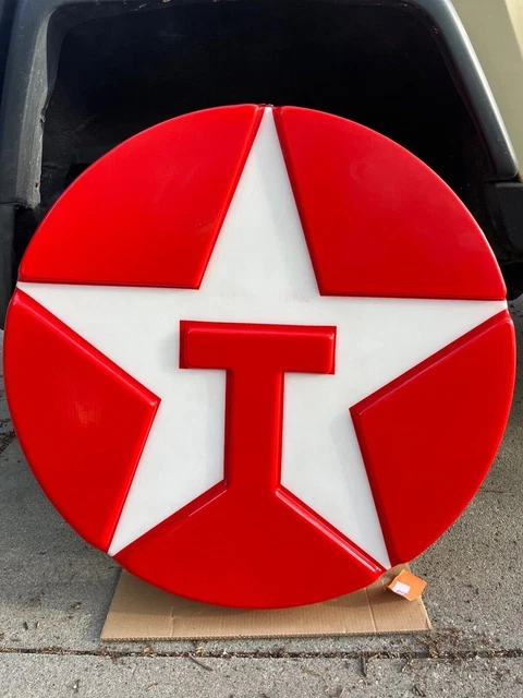Original Outdoor  33" Lighted Texaco Star Gas Station Sign,Great Shape Gas Oil  