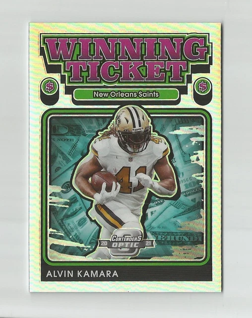 2021 Contenders Optic Winning Ticket Silver Prizm Alvin Kamara #Wt21 Saints