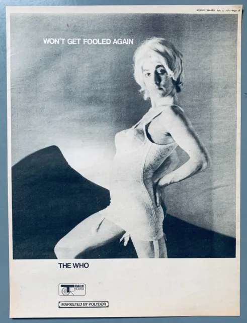 THE WHO 1971 POSTER ADVERT WON'T GET FOOLED AGAIN Keith Moon Ethan Russell