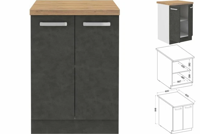 Mobili di supporto 60 x 51,6 x 85 cm grigio