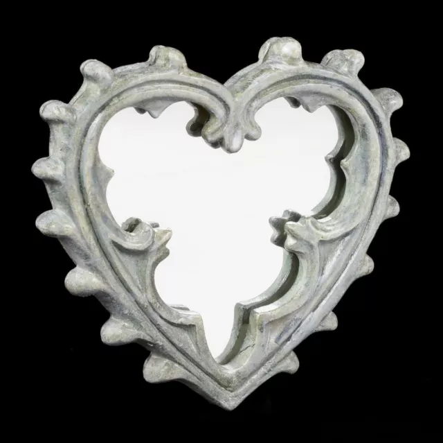 Alchemy Miroir de Poche - Gothique Heart Coeur Miroir à Main Miroir à Maquillage