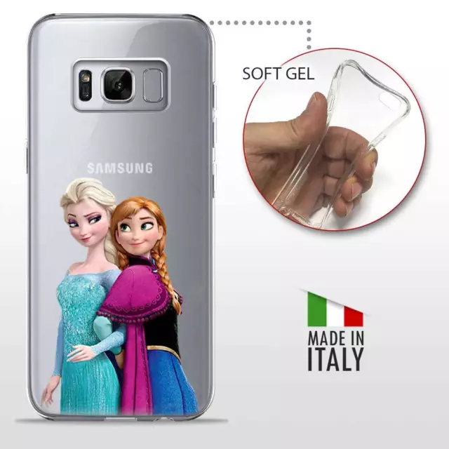 Samsung Galaxy S8 CASE COVER PROTETTIVA TRASPARENTE Disney Frozen Elsa & Anna