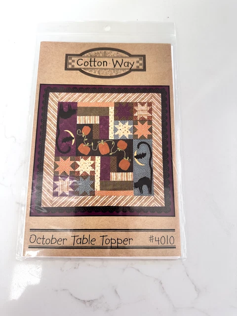 Cubierta de mesa de octubre, instrucciones y patrón de costura de Cotton Way #4010