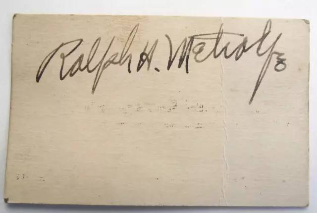 RALPH METCALFE Orig 1936 Berlin Olympic GOLD MEDAL Games AUTOGRAPHED SIGNED Card RALPH METCALFE Orig 1936 Berlin Olympic GOLD MEDAL Games AUTOGRAPHED SIGNED Card