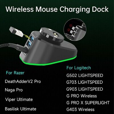 Mouse Charging Dock for Razer DeathAdder V2 Pro/Naga Pro/Viper/Basilisk Ultimate