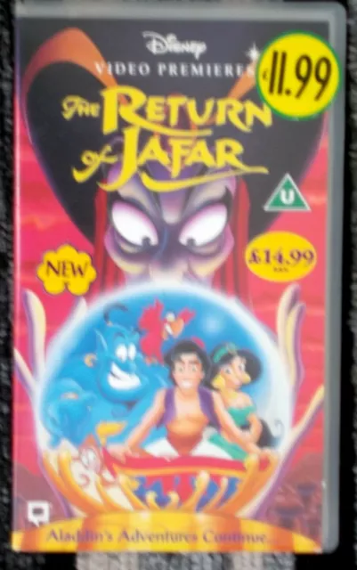Aladdin 2 The Return Of Jafar Part 1 3 DISNEY VHS Tapes-Return Of Jafar++Aladdin++The Fox And The Hound $2.