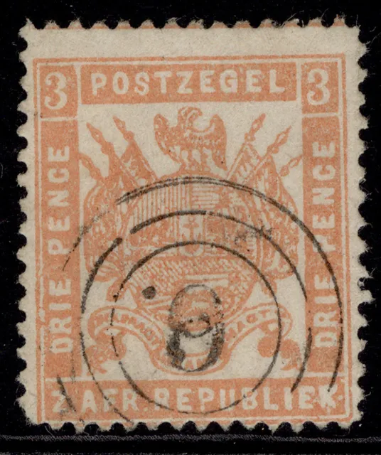 SOUTH AFRICA - Transvaal QV SG173, 3d pale red, FINE USED.