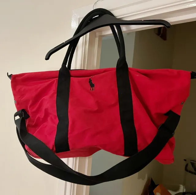 RALPH LAUREN Polo Red Holdall Travel Gym Weekend Duffle Bag. Good Condition.
