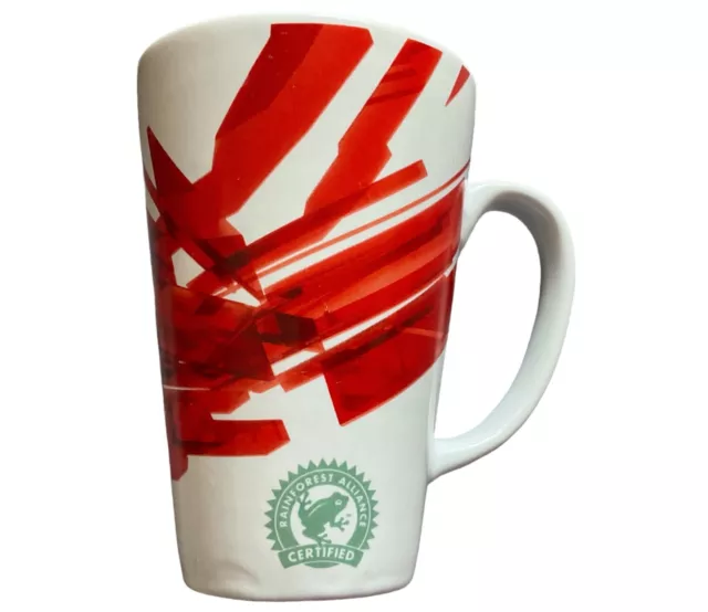 Kenco McDonald's Coffee Mug 2009 Red Swirl Rain Forest Alliance - Preloved