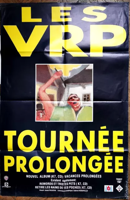 VRP (Les)  - Rare Affiche originale Concert "Tournée prolongée" 1992 78x117cm