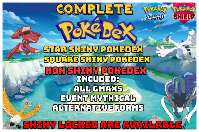 Pokemon Sword Shield - Complete Pokedex All Home Full Galar dex FAST DELIVERY