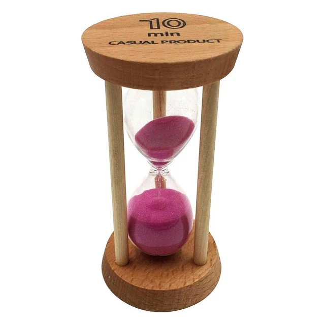 10-Minuten-Holzrahmen-Sanduhr Mit Rosafarbener Sand-Sanduhr Als Wohnkultur