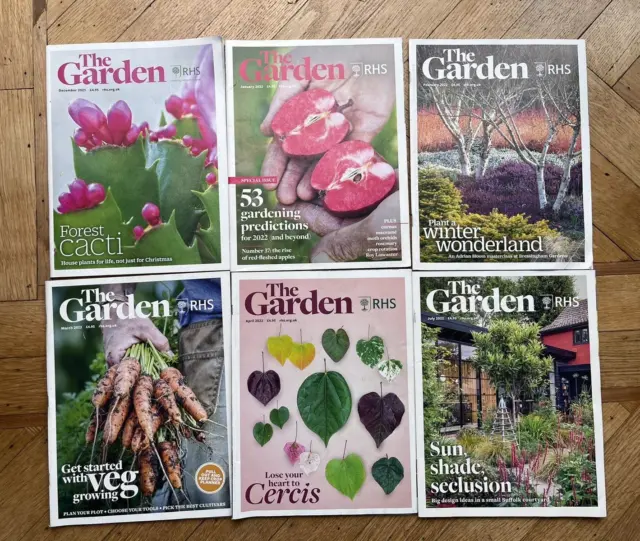 6 x The Garden Magazine von RHS Royal Horticultural Society 2021 - 2022 sehr guter Zustand