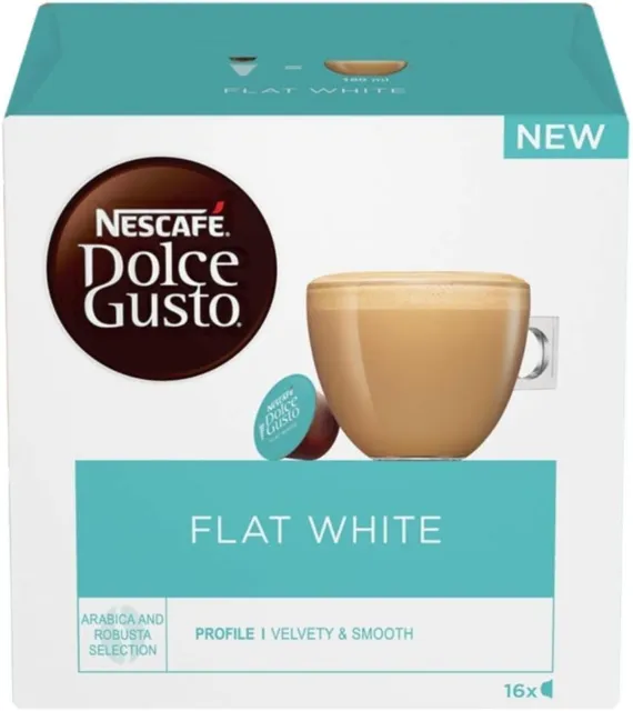 Nescafe Dolce Gusto Flat White Coffee Pods,16 Count (Pack of 3)