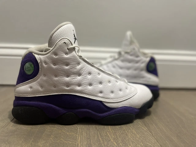 purple and white 13 jordans