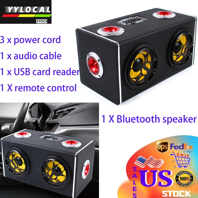600W BLUETOOTH CAR Subwoofer Enclosure Powered Speaker FM USB TF