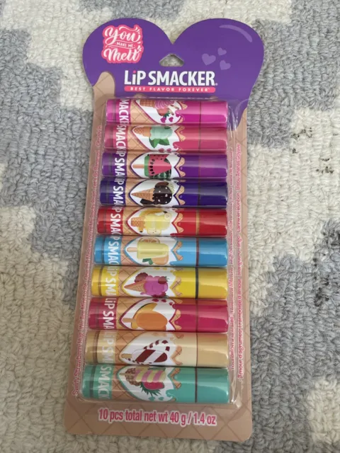 New Lip Smacker Lip Balm 10 Pc Party Pack Ice Cream