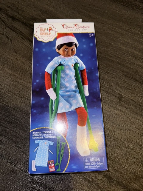 Elf on the Shelf Self Care Kit Crutches Cast Claus Couture Clothes Outfit NEW