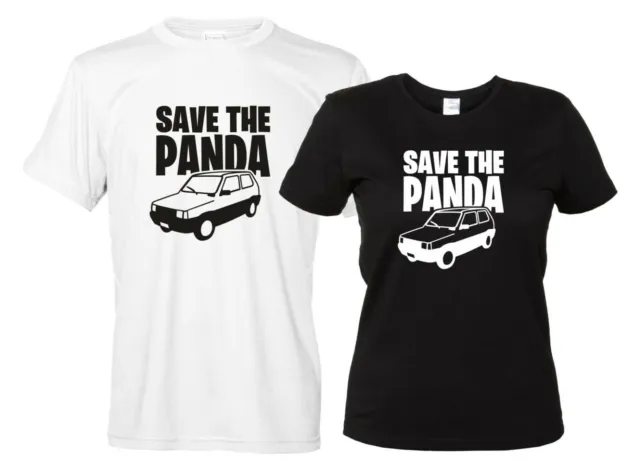 Save the Panda Maglietta Auto T-Shirt Divertente Macchina Uomo Donna