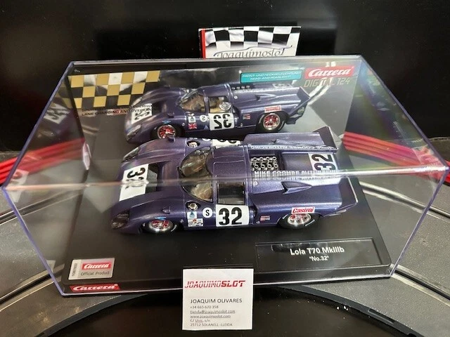 Coche Slot Carrera Lola T70 MKIIIb No.15 - Escala 1:24 Con Luces Delanteras Y Traseras, Compatible Con Digital 124