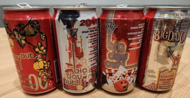 4x Coopers Draught Big Day Out Cans 2001 02 03 04 QOTSA RHCP FF NIN Beer Empty