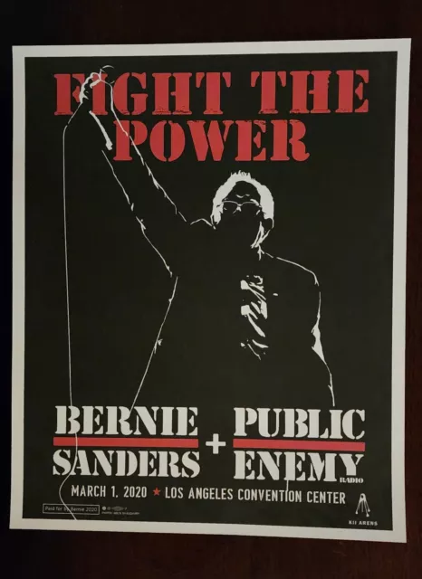 Bernie Sanders Public Enemy Fight The Power Poster 2020 Rap Hip Hop Group Unused