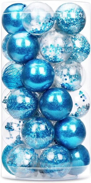 Adornos de bola de Navidad transparente transparente a prueba de roturas Zhmtang 30 quilates decorativos edificios de Navidad