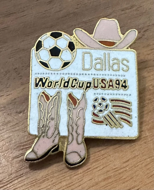 1994 World Cup FIFA Soccer Dallas Pink Cowboy Boots Hat World Cup USA 94 Pin