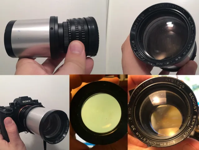 Benoist Berthiot Cinestar MC 90mm f1.8 Projection Lens +adapter for Sony E,A7,A9
