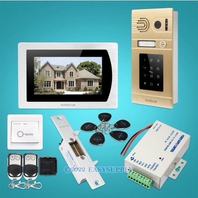 Homsecur HOMSECUR 7" Filaire Sonnette Intelligente Vidéo&Audio avec Accès Mot de Passe 