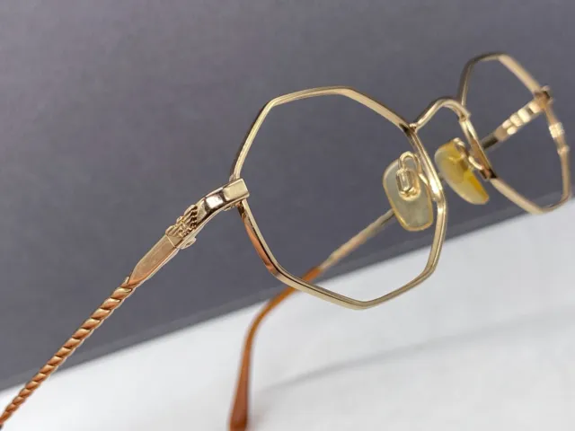 ARMANI Eyeglasses Frames men woman Gold Round Octagon Navy Metal 033