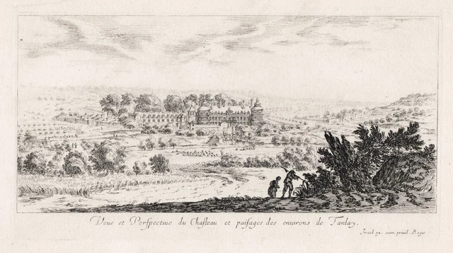 Gravure Originale Château De Tanlay Par Israel Silvestre - 1650 - Pièce Unique
