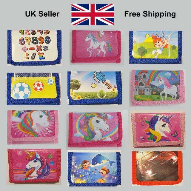 Gift Kids Wallets Various Boys Girls Purse Wallets Cartoon Characters NEW