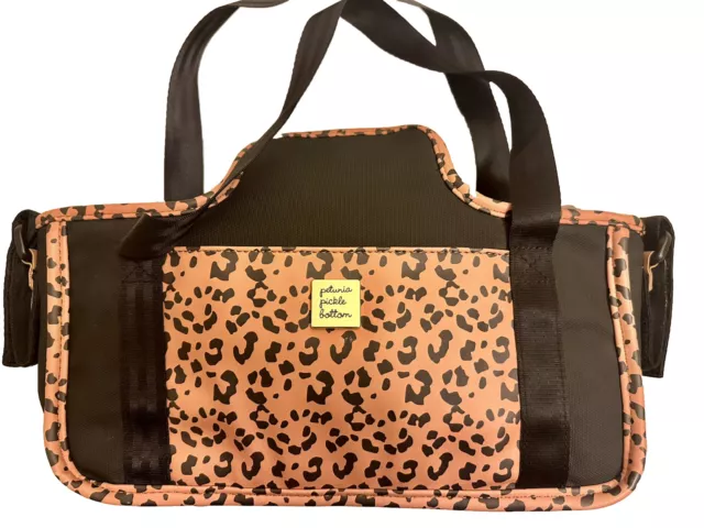 Petunia Pickle Bottom Wander Stroller to Shoulder Caddy-Leopard Leatherette-NWOT