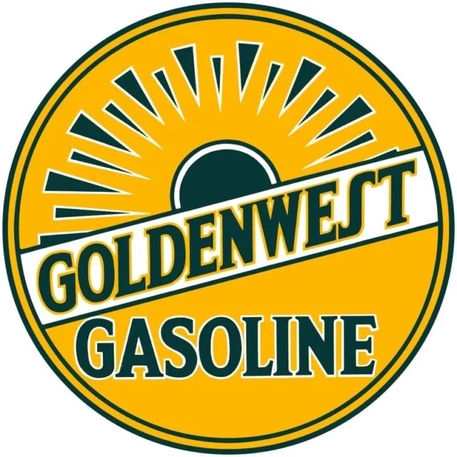 Goldenwest Gasoline NEW Sign: 18" Dia. Round USA STEEL XL- 4 LBS