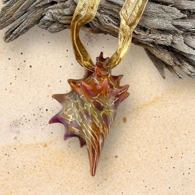 Lampwork Beads Boro Glass Conch Cone Sea Shell Focal Bead Pendant RC Art Glass