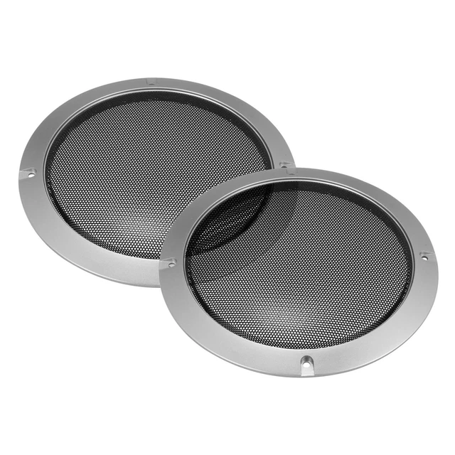 2 Pezzi Altoparlanti Auto Copertura Griglia Rotonda Griglia 6,5" Argilla Argento