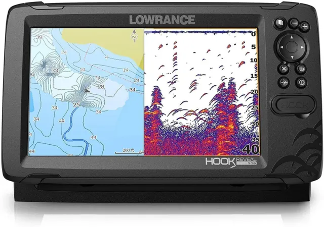 Fish Finder Lowrance HOOK Reveal 9 with Transducer and C-MAP