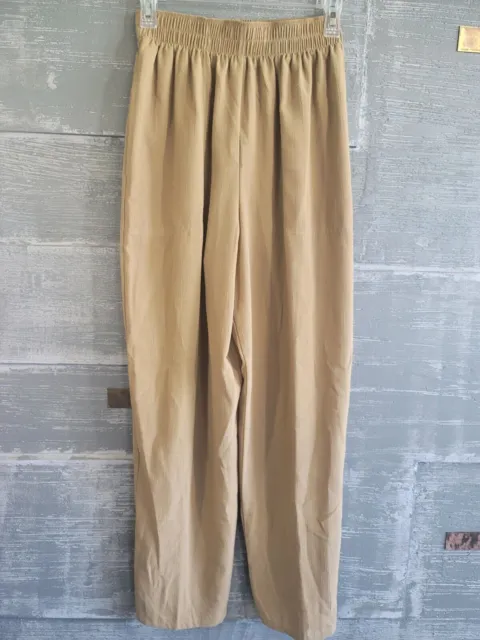 Koret Womans Pants Small Beige 65% Polyester 35% Rayon Made in USA Pull On VTG
