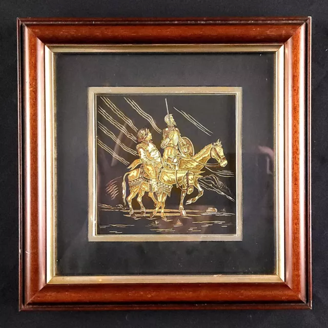 "DON QUIXOTE & SANCHO PANZA" Gold Engraving Inlay ▪︎ Vintage Damascene Art