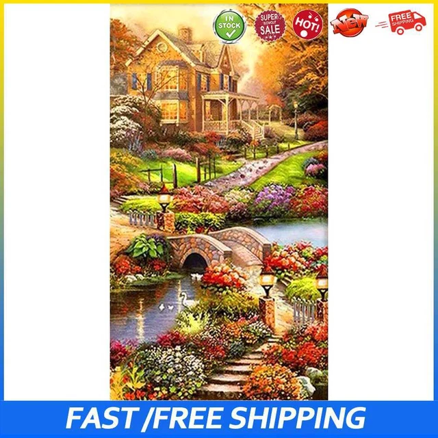 #b Idyllic 5D DIY Full Round Drill Rhinestones Diamond Painting Embroidery Kits