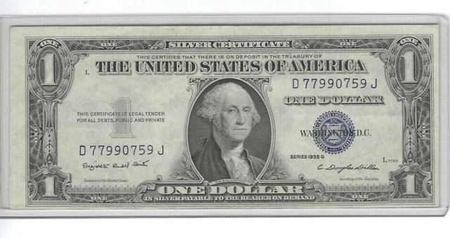 1935 - G  One Dollar Silver Certificate Blue Seal 3-7s & 3-9s NM NICE