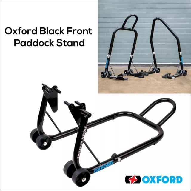 Oxford Big supporto paddock anteriore nero moto fino a 17" nuovo