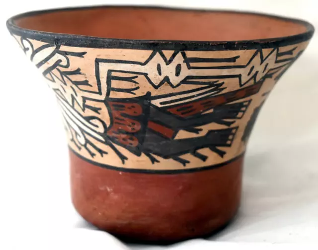 Ancient Pre Columbian NAZCA Nasca Artifact Pottery Hand Painted Bowl