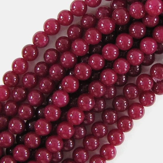 Ruby Red Jade Round Beads Gemstone 15" Strand 3mm 4mm 6mm 8mm 10mm 12mm