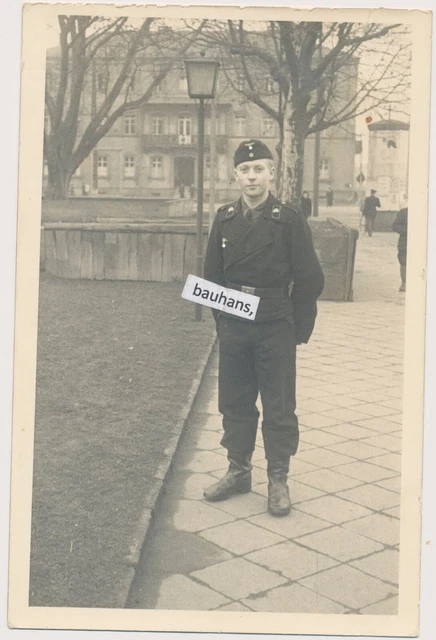 Portrait Panzertruppe, Panzermann, Schiffchen, 2.WK (2693a)