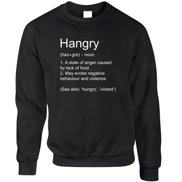 Maglione da cibo ""Hangry"" The Definition Of Hangry Hungry Pun Scherzo Nerd