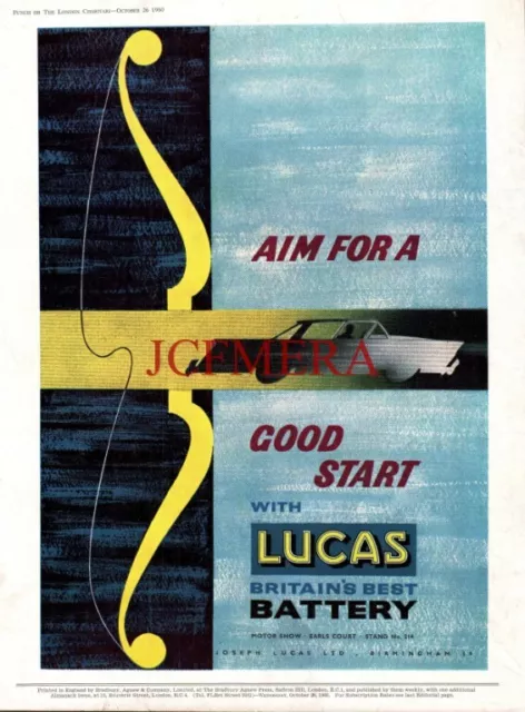 LUCAS Motor Vehicle Batteries ADVERT Original Vintage 1960 Print Ad 692/05
