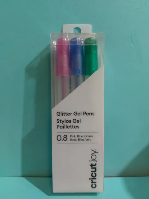 Cricut Joy Glitter Gel Pen Set 3/Pkg Pink, Blue & Green 0.8 NEW Sealed 2007080
