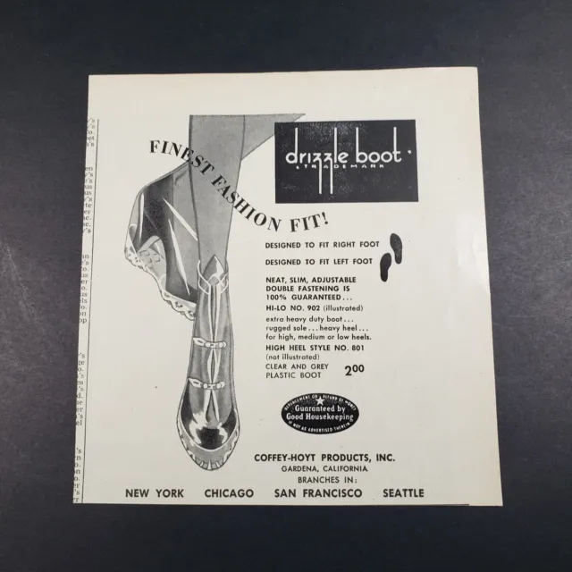 1956 Print AD Drizzle Boot Women Plastic Boot Clear & Gray Adjustable AD1-2